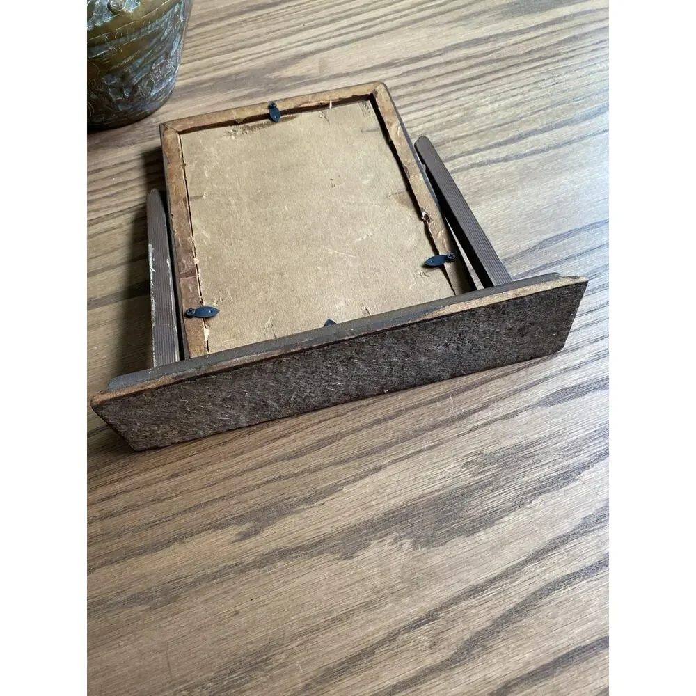 Antique Art Deco Wood Swing Frame Tabletop Picture Frame